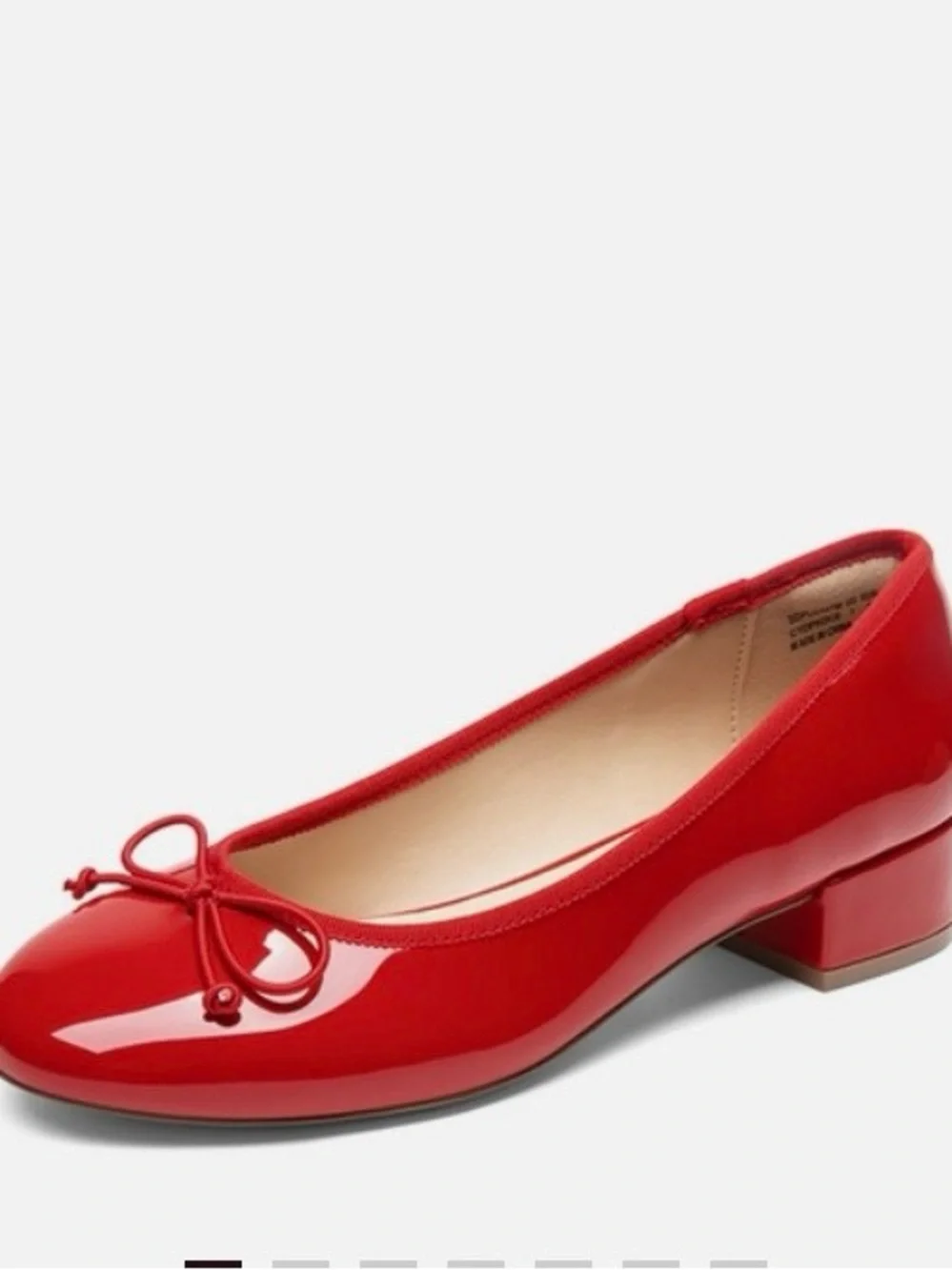 Dream Pairs Red Patent Ballet Flats with Bow and Low Heel